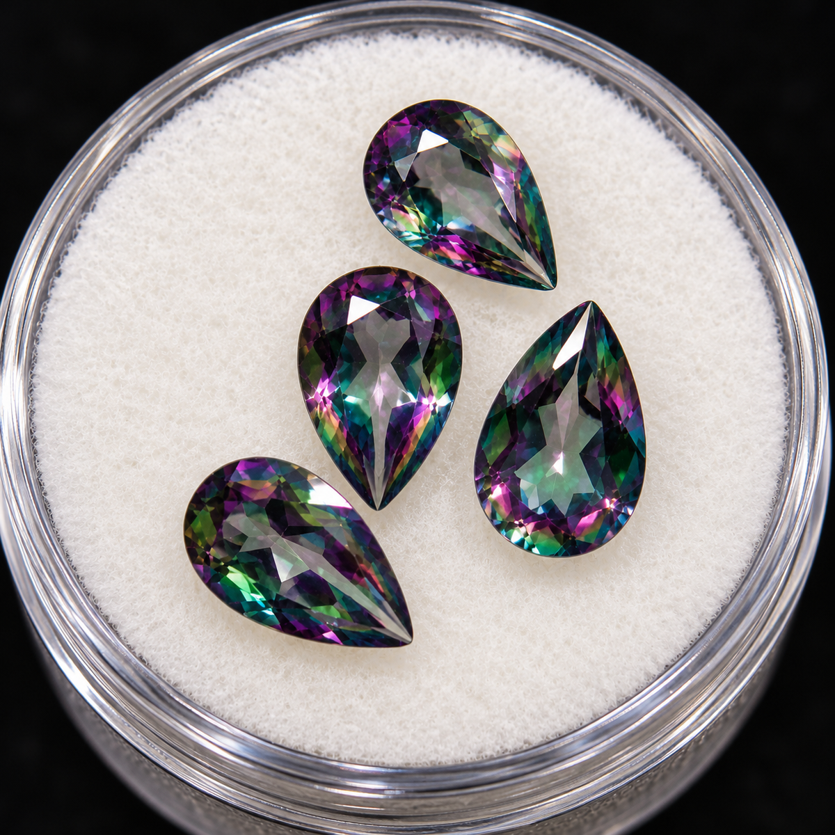 Mystic Topaz – 8 × 5 mm Pear Cut – Approx. 0.9 ct – WolfDenGems